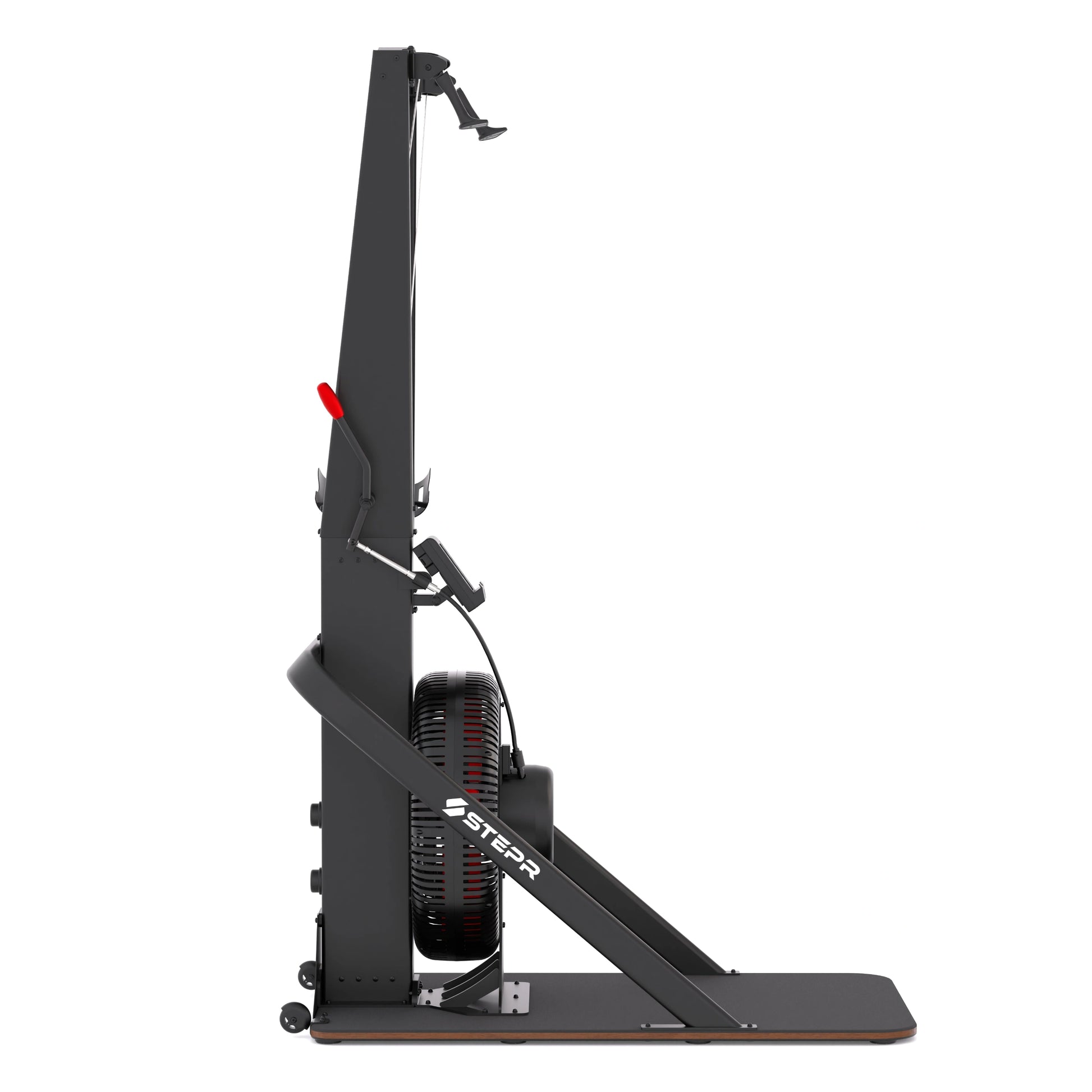 STEPR Ski XL – close-up of intuitive touchscreen console displaying live metrics and interactive workout classes