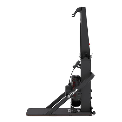 STEPR Ski XL – close-up of textured rubber handles and smooth-glide pulley cords designed for powerful skiing strokes