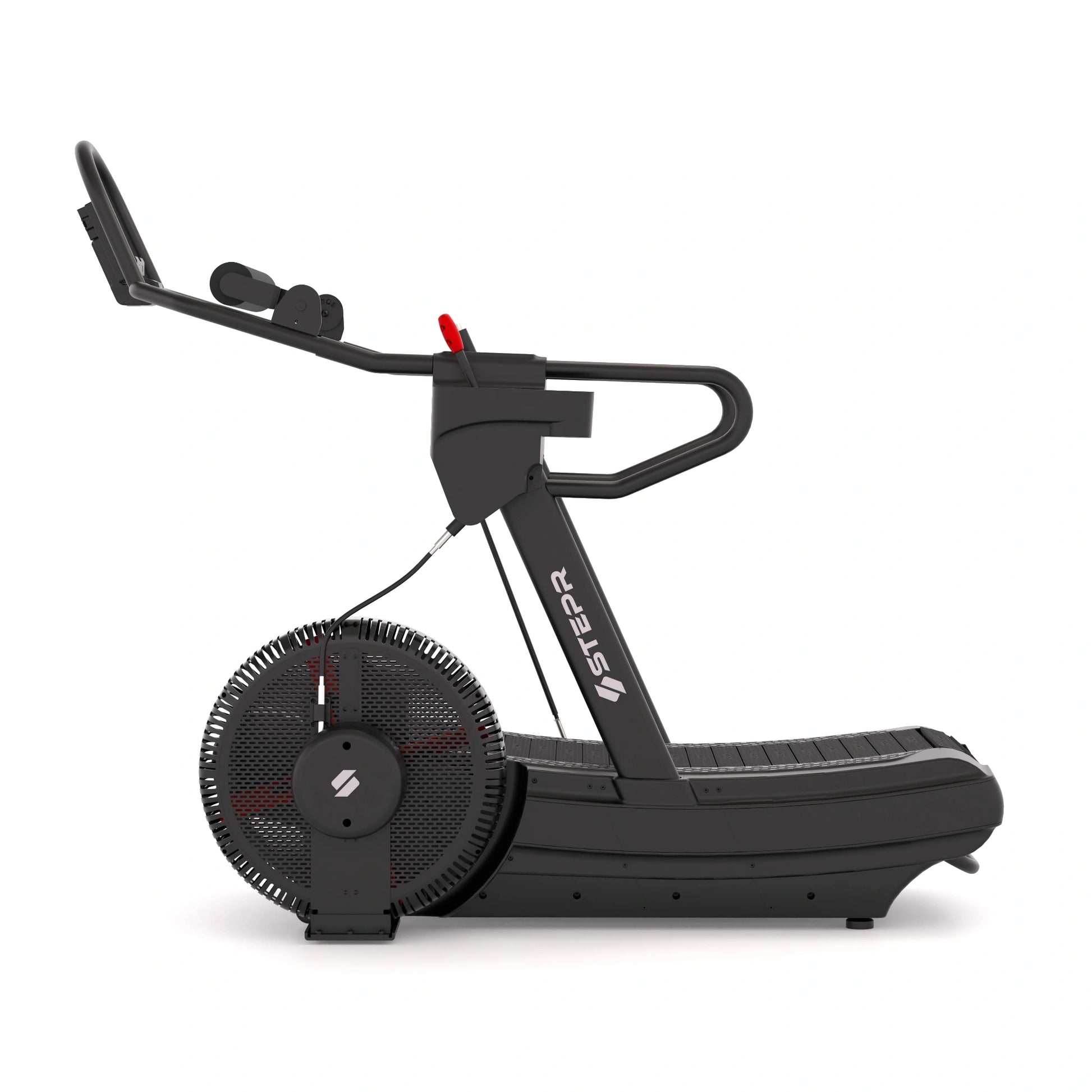 STEPR Treadsled XL – close-up of multi-grip sled handles and smooth roller slats for explosive push training