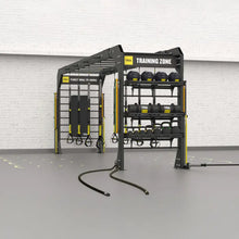 TRX Bridge – full view of steel bridge rig for group suspension training