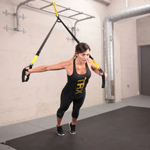 TRX Commercial Suspension Trainer – close view of industrial-grade cam buckles and abrasion sleeves