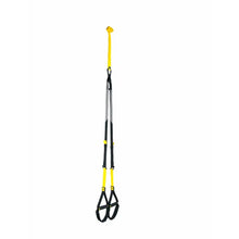 TRX Commercial Suspension Trainer – yellow/black straps with oversized handles arranged flat for pro gyms
