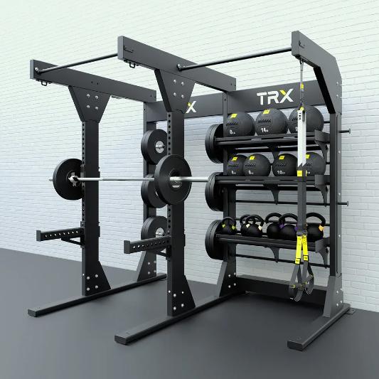 TRX Freestanding Bay – front view of commercial-grade frame ready for multiple suspension trainers and accessories