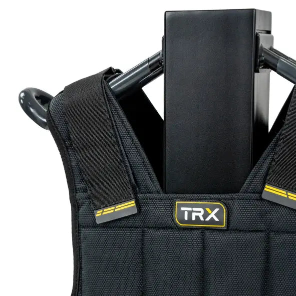 TRX HexGrip Weight Vest – close-up of removable weight pouches and reinforced stitching for high-intensity training