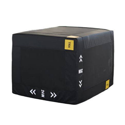 TRX Plyo Cube: black training box with white arrows and a yellow tag.