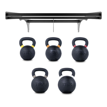 TRX Rubber Coated Gravity Cast Kettlebell Shelf Bundle