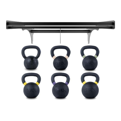 TRX Rubber Coated Gravity Cast Kettlebell Shelf Bundle