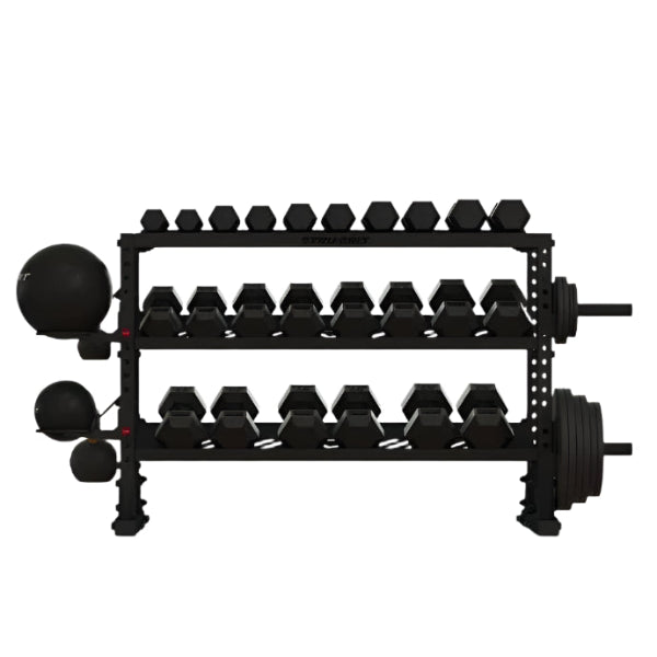 Tru Grit Fitness Elite Dumbbells + Modular Storage Rack