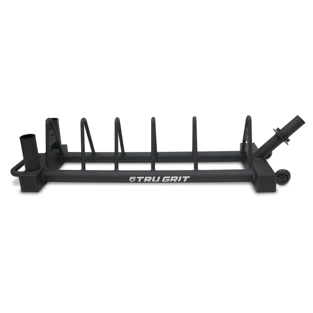 Tru Grit Fitness Horizontal Plate & Dual Barbell Storage Rack