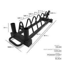 Tru Grit Fitness Horizontal Plate & Dual Barbell Storage Rack