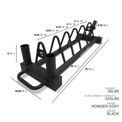 Tru Grit Fitness Horizontal Plate & Dual Barbell Storage Rack
