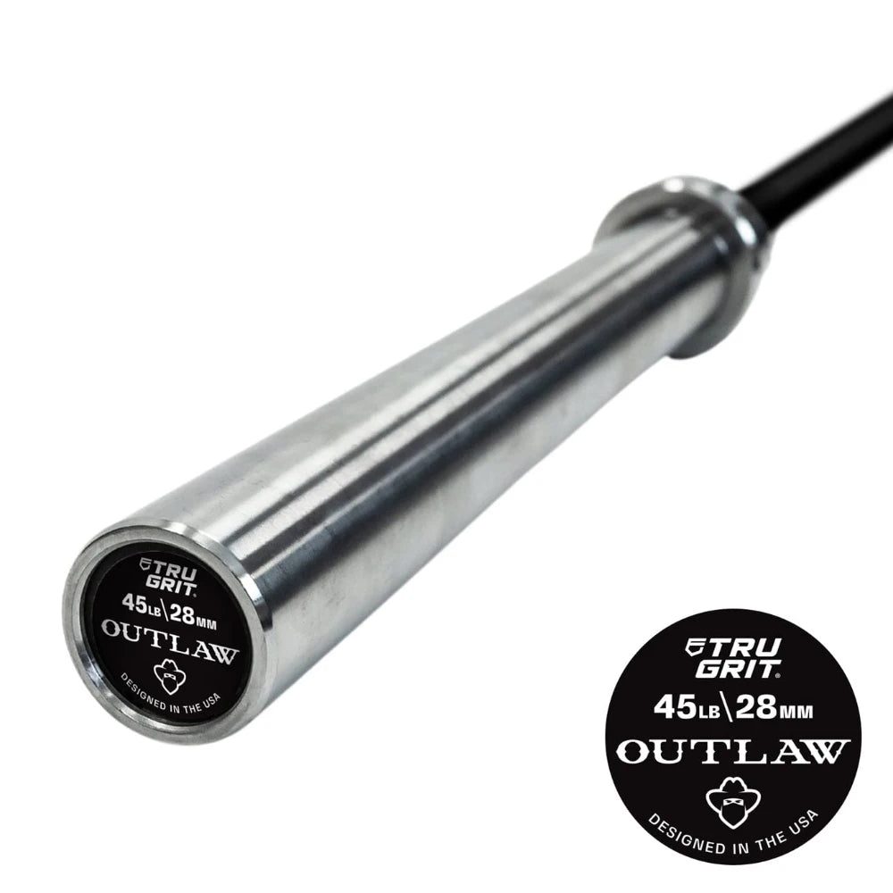 Tru Grit Fitness Outlaw 45LB Black Zinc Barbell