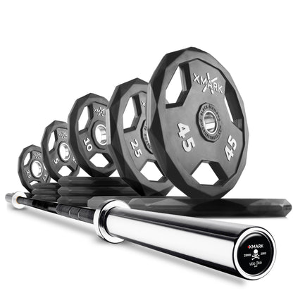 XMARK Black Diamond® Olympic Weight Plates and Olympic Barbell Sets