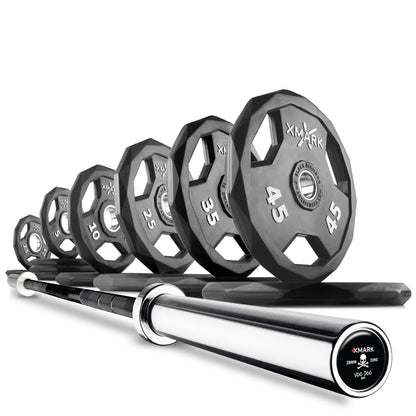XMARK Black Diamond® Olympic Weight Plates and Olympic Barbell Sets