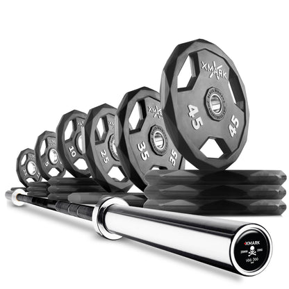 XMARK Black Diamond® Olympic Weight Plates and Olympic Barbell Sets