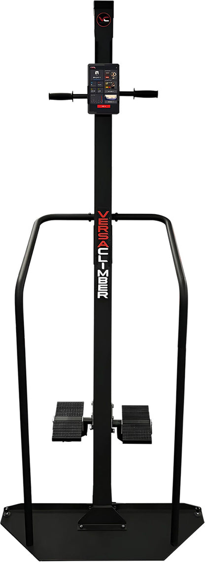 VersaClimber Home – vertical climber cardio machine with integrated touch-screen display front view