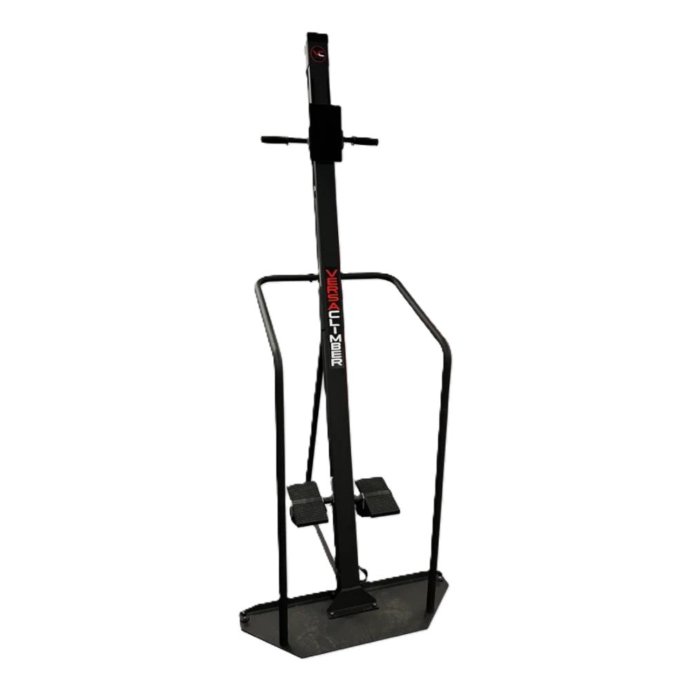 VersaClimber Home – angled side view of compact vertical climber showing pedals and moving handles