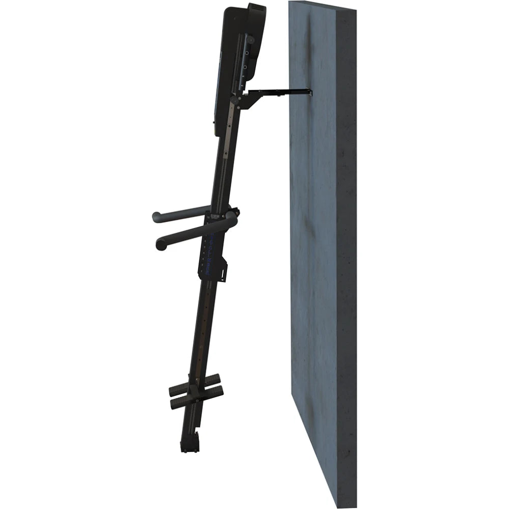 VersaClimber SM Magnetic – wall-mounted mockup front angle securing vertical climber off the floor