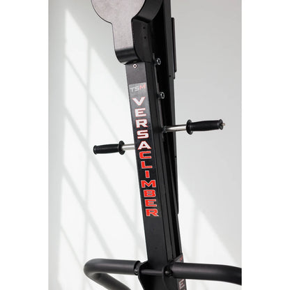VersaClimber TS Magnetic – home gym scene with climber ready for personal high-calorie-burn workouts