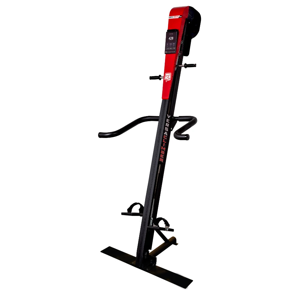 VersaClimber TS Magnetic – red floor-mounted climber setup for permanent gym installation