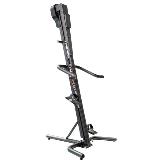 VersaClimber TS Magnetic – black climber regular-base mockup side angle highlighting slim footprint and sturdy steel frame