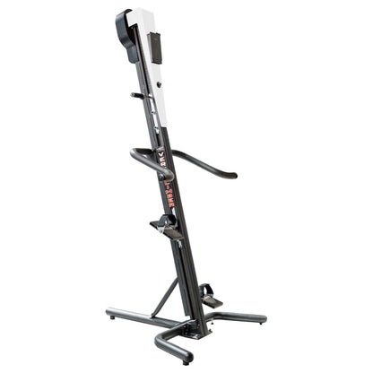 VersaClimber TS Magnetic – white regular-base climber angled perspective emphasizing stable platform and modern look