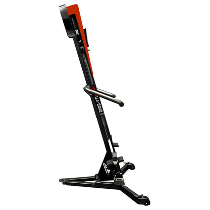 VersaClimber TS Magnetic – red stackable-base climber mockup showcasing compact storage capability