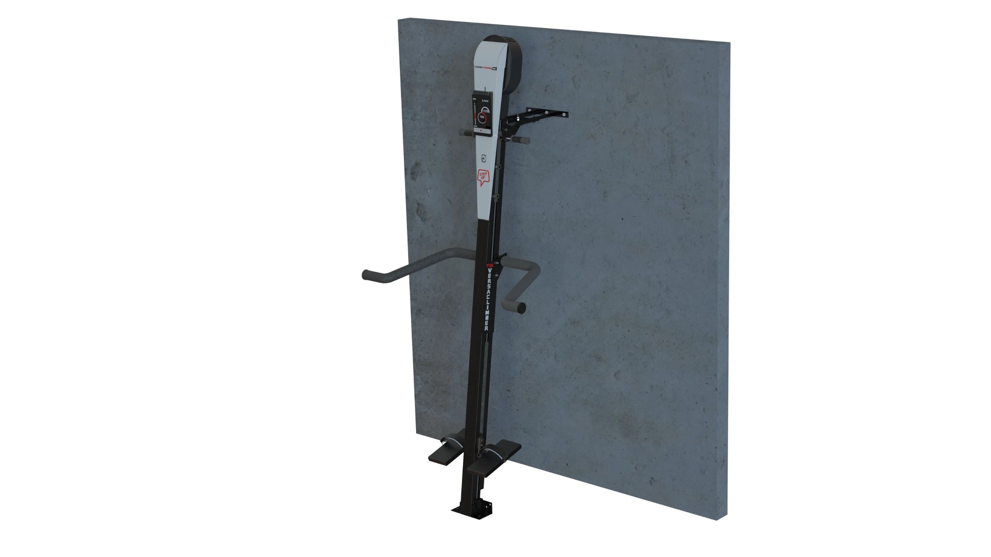 VersaClimber TS Magnetic – angled view of wall-mounted climber with sturdy brackets and rails