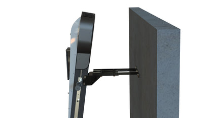 VersaClimber TS Magnetic – wall-mounted climber side profile illustrating minimal footprint and clearance