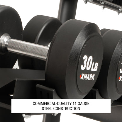 XMARK Commercial 2-Tier Dumbbell Rack with 10 Dumbbell Pairs