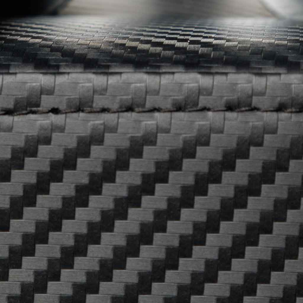 Close-up of carbon fiber weave pattern.