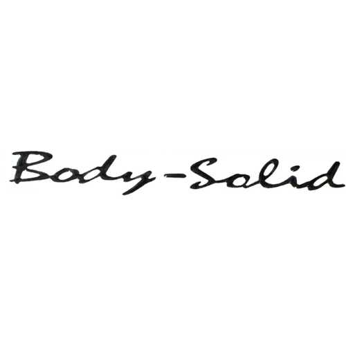 Logo featuring the words Body-Solid in a cursive font on a white background.