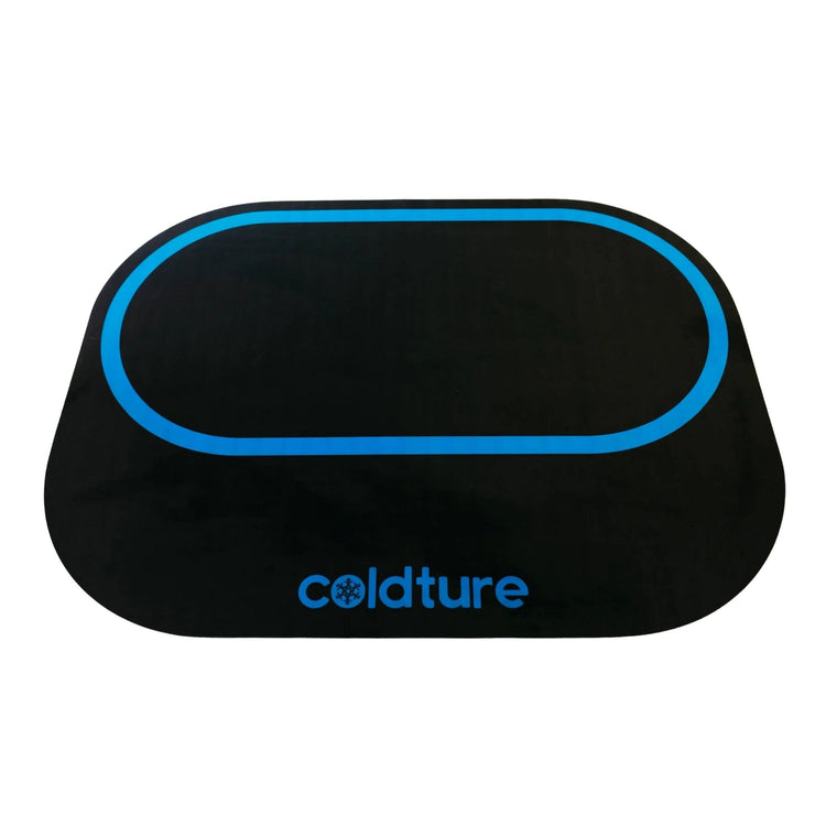 Coldture Dry Mat featuring a black surface with a blue outline and logo.
