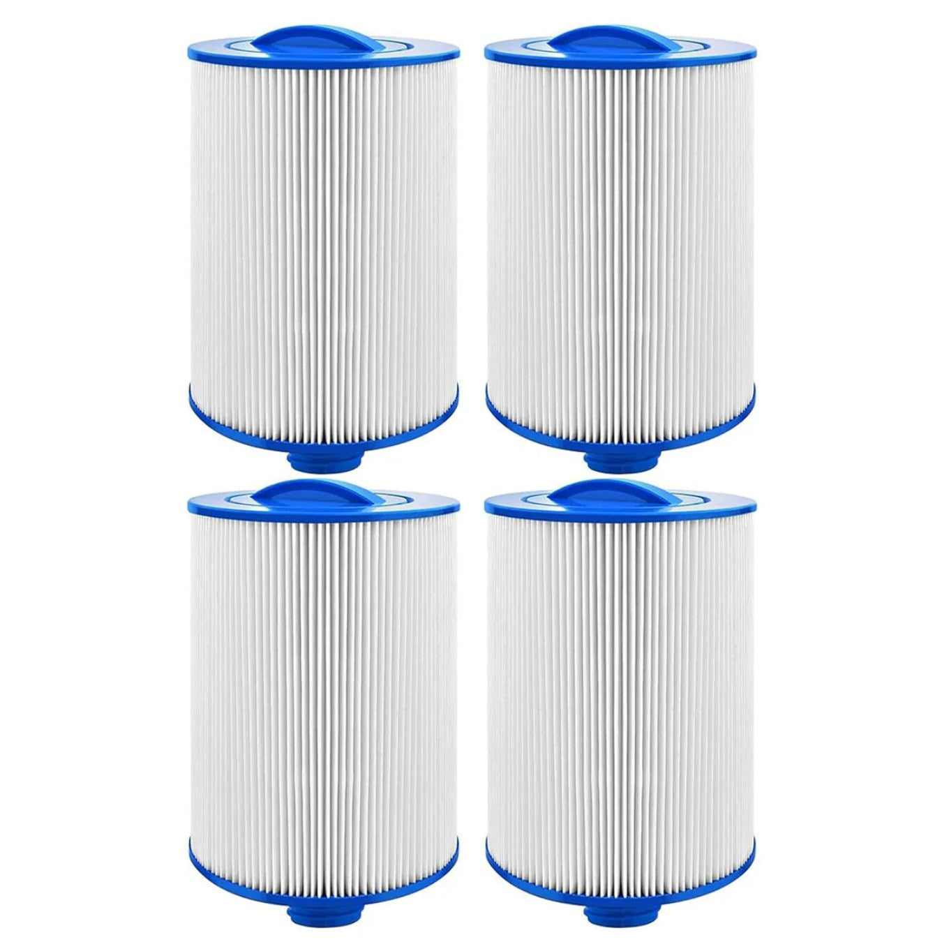 Four Coldture Large 20-Micron Filters arranged in a stack, featuring a blue top and white pleated material.