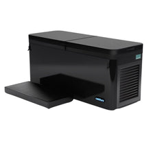 Coldture Pro Plunge, a sleek black plunge cooler with a detachable lid and a textured side step for easy access.