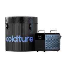 Coldture Ultra Barrel Light next to a cold storage container featuring the Coldture logo.