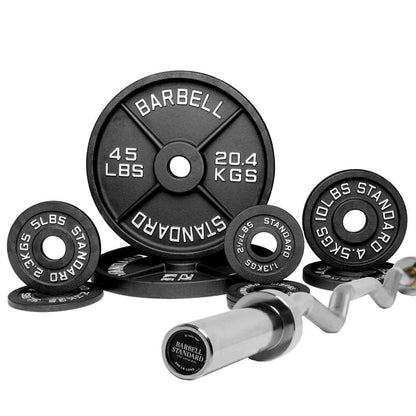 Barbell Standard Specialty Bar & Weight Set Bundle Builder