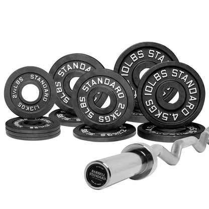 Barbell Standard Specialty Bar & Weight Set Bundle Builder