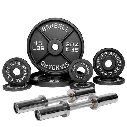 Barbell Standard Specialty Bar & Weight Set Bundle Builder