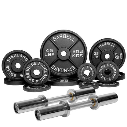 Barbell Standard Specialty Bar & Weight Set Bundle Builder
