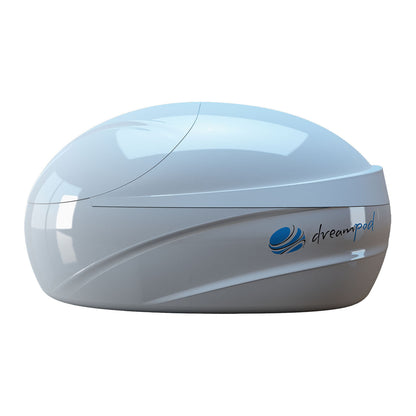 Dreampod V-Max Float Pod, a sleek, modern floatation pod designed for relaxation and sensory deprivation.