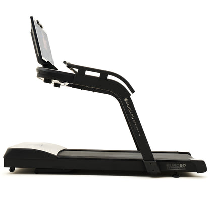 Echelon Stride-7S Commercial Treadmill side view, showcasing its sleek design and digital display.