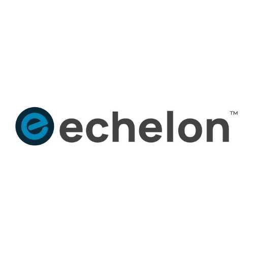 Echelon logo featuring a stylized letter 'e' in blue and the word 'echelon' in bold gray letters, followed by a trademark symbol.
