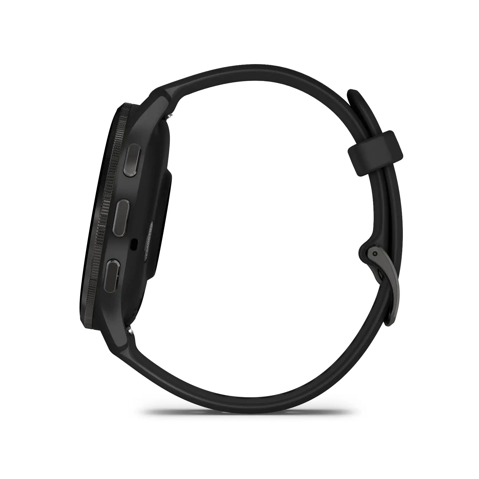 Garmin Venu 3 Slate/Black – hero front view on black silicone band
