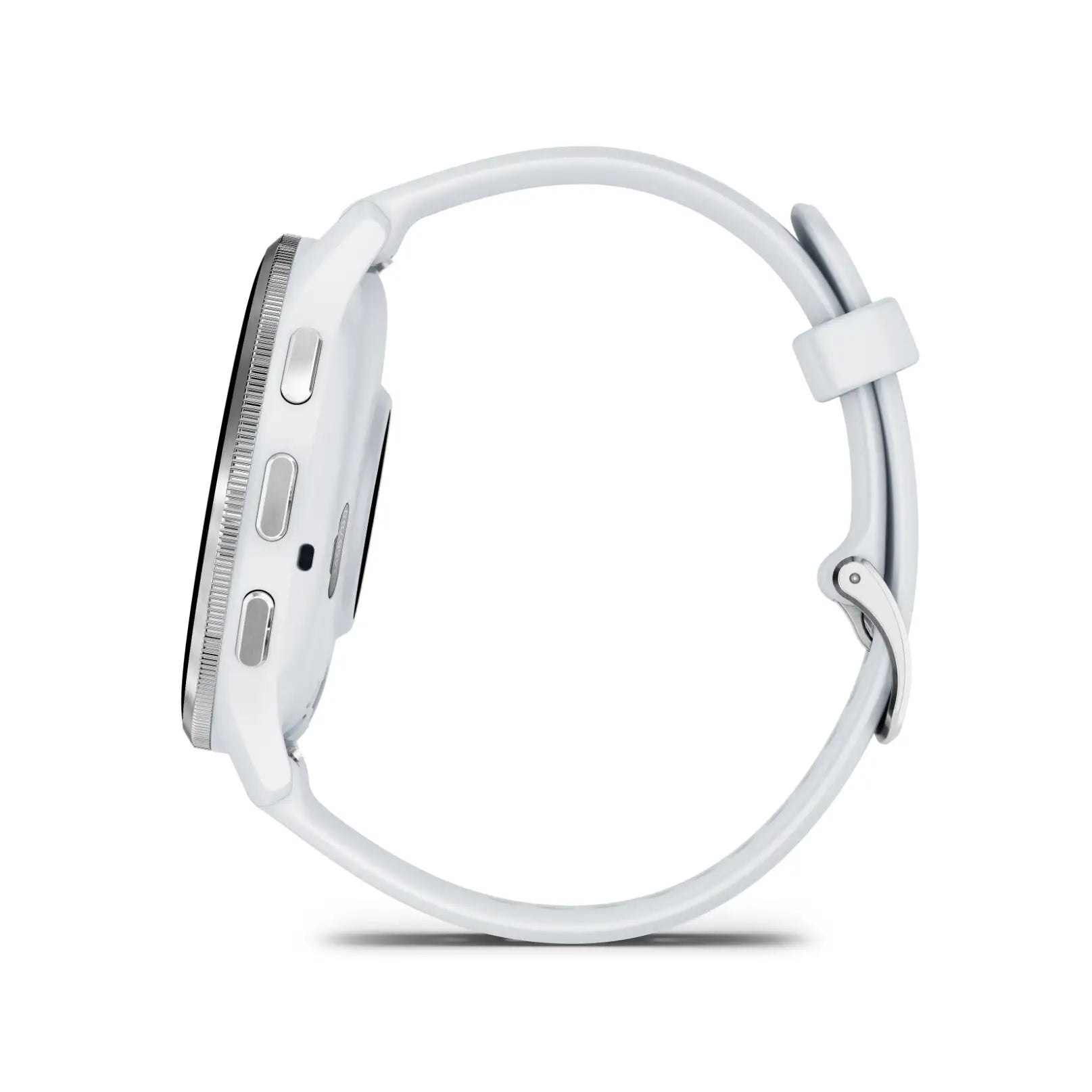Garmin Venu 3 Whitestone – flat lay of watch and silicone band