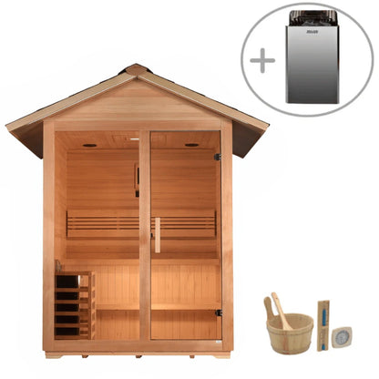 Golden Designs Arlberg 3-Person Traditional Outdoor Sauna GDI-8103-01
