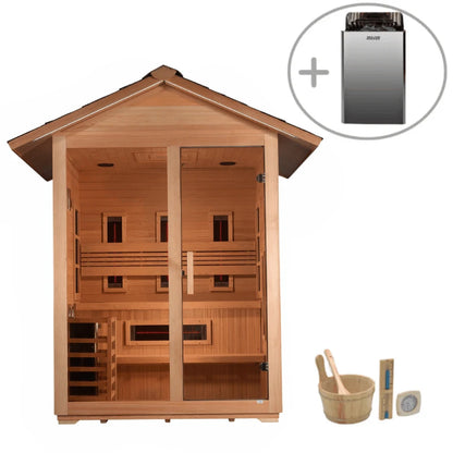 Golden Designs Carinthia 3-Person Hybrid Outdoor Sauna GDI-8123-01