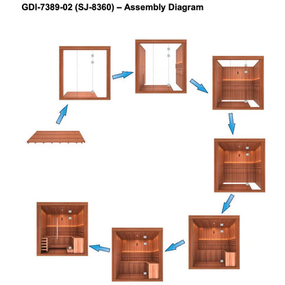 Golden Designs Copenhagen 3-Person Traditional Indoor Sauna GDI-7389-02