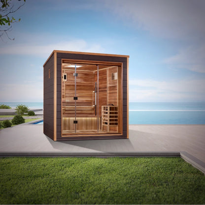 Golden Designs Drammen 3-Person Traditional Outdoor Sauna GDI-8203-01