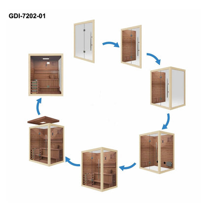 Golden Designs Hanko 3-Person Traditional Indoor Sauna GDI-7202-01